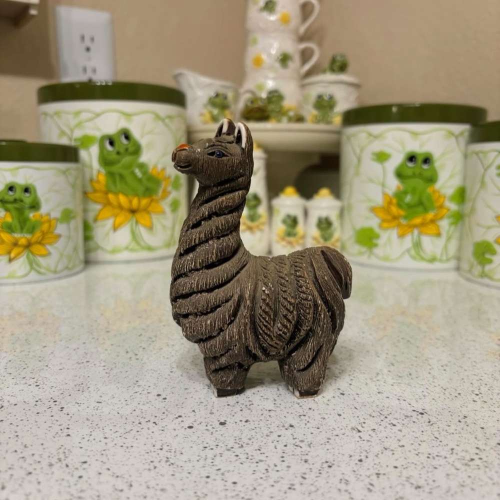 Vintage Artesania Rinconada Brown Llama Figurine